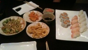 Our first order of Sushi at Orchid